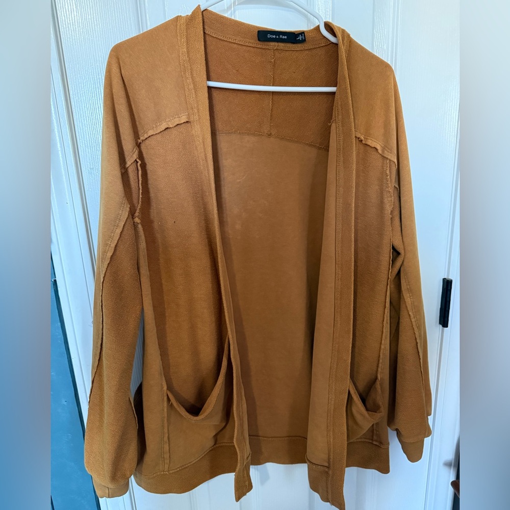 Doe & Rae Warm Tan Knit Cardigan